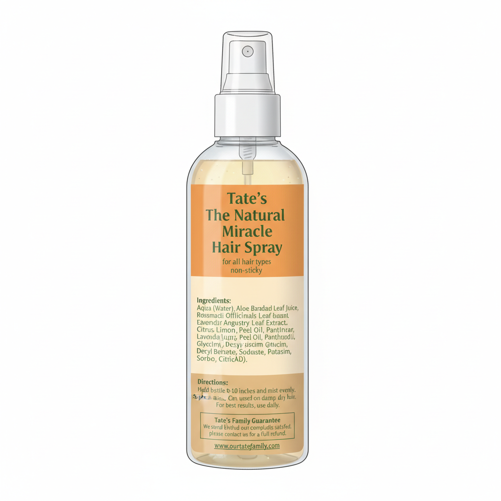 Tate's The Natural Miracle Hair Spray 8oz back
